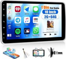 SIXWIN 2G+64G Android 15 Autoradio 1 Din mit Carplay/Android Auto, 10 Zoll 360° Drehbarer Abnehmbarer HD IPS jutiklinis ekranas GPS WiFi Bluetooth 5.0 FM RDS Mirror Link+32EQ
