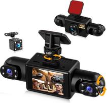 SIXWIN 4 kanalų 1080PKaimyninė kamera automobiliui 360 laipsnių, 2 colių ekranas su 4 automobilinėmis kameromis, priekinė 1080P + 3 x 480P, įrašymas kilpa, naktinis matymas, WDR, judesio aptikimas, lengvas surinkimas