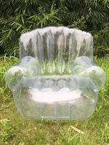 Skaidri pripučiama sofos sėdynė, lengva pripučiama sofa, skirta naudoti patalpose ir lauke, pripučiama sofa, pripučiama sėdynė, pripučiama kėdė, poilsio sofa, skirta vakarėliams, kiemui, kambariui (spalva: skaidri)