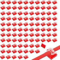 Skaidrios kabelių spaustelės, lipnios, mini šviesos spaustelės, lauko apšvietimo kabliai, vieliniai spausteliai, kabelių tvarkymo laikikliai LED šviesų girliandoms, Kalėdų apšvietimui, dekoracijoms, 100 vnt.