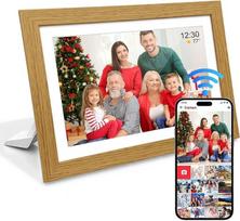 Skaitmeninė nuotraukų rėmelė su „Wi-Fi“, 25,7 cm (10,1 colio) ąžuolinis rėmelis, 1280 x 800 HD IPS jutiklinis ekranas, 32GB atminties, automatinis vaizdo pasukimas, paprastas nustatymas, nuotraukų dalijimasis per „Frameo“ programėlę