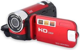 Skaitmeninė vaikiška vaizdo kamera, „Full HD“, pasukama 270°, 1080p, 16 kartų priartinimas, HD vaizdo įrašymo funkcija, DV kamera, vaikiška vaizdo kamera arba dovana vaikams lauko piknikams ir stovyklavimui, gimtadienio ir Kalėdų proga (raudona)