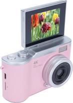 Skaitmeninis fotoaparatas fotografavimui, 1080p, 48 MP vlogų kūrimo kamera su 2,4 colio 180° pasukamu ekranu, 8 kartų skaitmeniniu priartinimu, kompaktiškas retro stiliaus fotoaparatas (Rosenate)