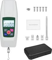 Skaitmeninis jėgos matuoklis, įtempimo ir slėgio tikrintuvas, „push-pull“ tipo dinamometras, kurio matavimo diapazonas – 500 N ir 50 kg, realaus laiko maksimumo ir pirmojo maksimumo režimai, pasirenkamos matavimo vienetai: N, kg, lb, oz (KF-500)