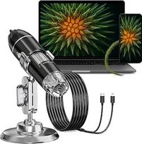 Skaitmeninis mikroskopas 1600X USB elektroninis mikroskopas, 3-in-1 skaitmeninis rankinis didintuvas, suderinamas su kompiuteriu, "Android" ir planšetiniais kompiuteriais, idealiai tinka biologiniams stebėjimams, pramoninei ir techninei apžiūrai
