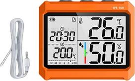 Skaitmeninis termometras-higrometras – nuo –50 iki 70 °C (prietaisas ir jutiklis) | Susiejimas su programėle, duomenų eksportavimas realiuoju laiku, palaiko „Wi-Fi“, išmanioji integracija, galima nuotolinė stebėsena