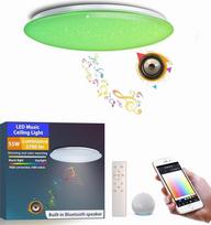 Skersmuo 50 cm 55 W Muzikinis lubų šviestuvas "Amazon Alexa" "Google Home" suderinamas su "Bluetooth" garsiakalbiu Lubų šviestuvas LED RGB keičiamos spalvos, skirtas virtuvei, miegamajam, svetainei, vonios kambariui