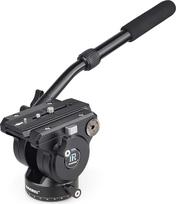 Sklandžiai veikianti galvutė, INNOREL H90, vaizdo kameros trikojis su sklandžiai veikiančia pasukimo galvute, skirta DSLR fotoaparatams, vaizdo kameroms, teleskopams, monopodui, su 3/8 colio ir 1/4 colio tvirtinimo varžtais, dviejų sekcijų rankena, apkrov