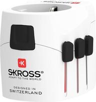 SKROSS | 1302460 | Universalus kelioninis adapteris su 2 ir 3 kontaktų lizdais bei 2 USB lizdais – įtampa ir galia: 100 V – 630 W, 250 V – 1575 W – apsauga nuo elektros smūgio