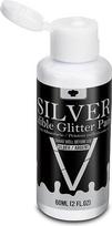 Skysti maistui skirti blizgučiai – 60 ml maistinis dažiklis, sidabriniai, metaliniai skysti maistui skirti blizgučiai gėrimams, tortams, kepiniams, kokteiliams, sidabriniai blizgučiai Helovino fondanto ir tortų dekoravimui (sidabriniai)