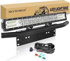 SKYWORLD LED darbinių žibintų juosta, 59 cm 324 W LED šviesos juosta su automobilio valstybinio numerio laikikliu ir 12 V "Rocker" laidų jungtimi, skirta 4x4 automobiliams, sunkvežimiams, visureigiams, keturračiams ir visureigiams