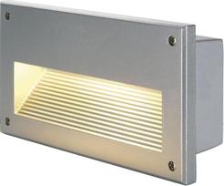 SLV BRICK DOWNUNDER LED įleidžiamas sieninis prožektorius, įleidžiamas šviestuvas, sieninis prožektorius, įleidžiamas sieninis šviestuvas, skirtas laiptinei, įėjimo zonai, vidaus patalpoms, E14, pilkos spalvos, IP44, 22,7 cm
