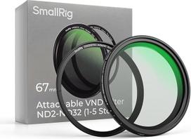 SMALLRIG 67 mm magnetinis VND filtras ND2–ND32 (1–5 stopai) + 67 mm srieginis filtro žiedas, be kryžminio X, pagamintas iš HD optinio stiklo, atsparus vandeniui ir įbrėžimams, magnetinis, reguliuojamas neutralaus tankio filtras – 4581