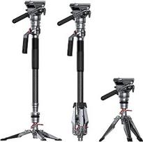 SMALLRIG Carbon Fiber Video Monopod Pro 175 cm/68,9 colių vaizdo trikojis, kompaktiškas fotoaparato trikojis su vieno mygtuko pakėlimo ir fiksavimo funkcija, maksimali 5 kg apkrovos talpa, skysčio galvutė, tinka DJI RS, skirtas