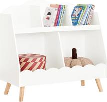 SoBuy Montessori KMB100-W Vaikiška knygų spinta su 5 skyriais, baltos spalvos, apie 82 x 76 x 35 cm pločio