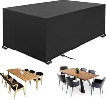 Sodo baldų apsauginis tentas, 250 x 250 x 90 cm | Juodas, 420D „Oxford“, atsparus žiemai, tvirtas apsauginis tentas, skirtas sodo stalui ir sodo baldams, apsaugo nuo lietaus, dulkių ir UV spindulių