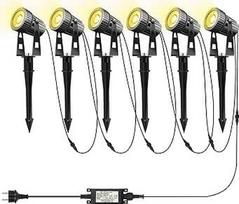 Sodo šviesa LED sodo prožektorius 24 V 20 W šiltai baltos spalvos LED sodo šviesa IP65 atspari vandeniui su įžeminimo smaigaliu Sodo lempa 2100 LM 20 m kabelis Sodo apšvietimas lauko sodui Vejos medis Pakuotė
