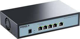SODOLA 5 prievadų 10Gbit Easy Web valdomas komutatorius - 5×10GBase-T prievadai su LACP, QoS, VLAN ir IGMP, 10Gb komutatorius tinklo valdymui