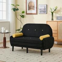 Sofa lova, sulankstoma sofa, laidinė lovos sofa svetainei, kaip miegamojo lova ir kėdė su laikymo vieta, reguliuojamu atlošu, tinkama apartamentams, svečių kambariui ir poilsio kambariui (juoda)