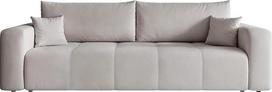 Sofa su miego funkcija (125 x 200) ir lovos dėžė (medžio masyvas + MDF) su dekoratyviniais dygsniais ant sėdynės 93 x 244 cm
