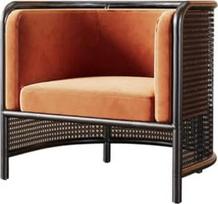 Sofasessel und Couchtisch Set - Französisches Retro Mid-Century Modernes Design für Wohnzimmer und Balkon, Ideal für Villa und Airbnb Lounge