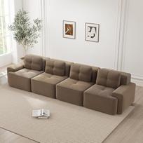 Sofos be kaulų 4 vietų patogios minkštos gilios sėdynės Kedro Debesų sofa svetainei Modulinė sofa Neslystantis dizainas Nesurenkama sofa