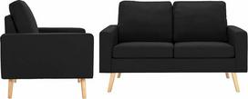 Sofos komplektas 2 dalių fotelis Sofa minkštasuolis Sofa Lounge Sofa audinys Sofos sėdynės Baldai Svetainės sofa Minkšti baldai Dizainas Sofa audinys Juoda
