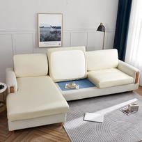Sofos pagalvių užvalkalai Neperšlampamas sofos sėdynės pagalvės užvalkalas Elastinga oda, skirta gyvenamajam kambariui Sofos užvalkalas Chaise Lounge Couch Cushion Covers 4/3/2/1 Seater Sofos sėdynės pagalvėlė apsauginis dangtelis, smėlio spalvos 12 (95-1