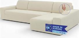 Sofos užvalkalas L formos, sofos užvalkalas elastingas kampinei sofos kokybei, šezlongas ilgas universalus sofos užvalkalas reguliuojamas, sofos užvalkalas (dešinė - priekinis vaizdas, ilga ranka)