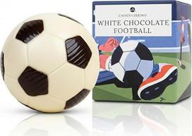 Šokoladinis futbolo kamuolys, 50 g, baltasis belgiškas šokoladas, rankų darbo, dovana futbolo gerbėjams, vyrams ir berniukams, gimtadienio dovana, Tėvo dienos dovana, sportinė dovana (baltasis šokoladas)