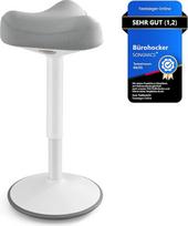 SONGMICS OSC008G01 Stovinti kėdė 360° pakreipiama rašomojo stalo kėdė Reguliuojamas aukštis 58-83 cm Didelė bazė Neslystanti šiuolaikinė pilka