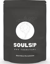 SOULSIP „Black Maca“ arbata – aukščiausios kokybės maca šaknies arbata iš 100 % juodosios maca – stiprus, salykliškas skonis – veganiška, ekologiška, birioji arbata