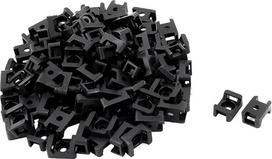 sourcingmap® Plastikinis „saddle“ tipo kabelio raištelių tvirtinimo pagrindas, laidų laikiklis, juodas, 23 x 16 x 10 mm, 100 vnt.