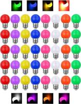 Spalvotos LED E27 lemputės, 3 W = 30 W, dekoratyvinis apšvietimas ir dizainas, 240 liumenų, 220–240 V kintamosios srovės, dekoratyvinė lempa, primenanti golfo kamuolį, įvairių spalvų – 40 vnt. pakuotė