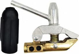 Sparnuota suvirinimo spaustuvė, 【viršuje geležis, apačioje varis】 500 A–600 A [modelis A] | Suvirinimo įžeminimo spaustuvė su svirtine rankena, dantytomis spaustuvinėmis žandėmis, skirta dirbtuvėms ir namų meistrams