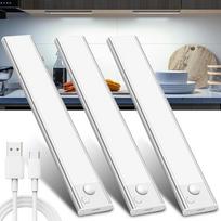 Spintelių apšvietimas. LED apšvietimas po spintelėmis su judesio jutikliu – 20 cm, baltos spalvos, 3 vnt. rinkinys. Belaidės apšvietimo juostos apatiniams spinteliams su USB įkraunama baterija. Apatinis virtuvės apšvietimas, skirtas spintelių ir spintų ap