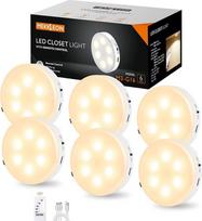Spintelių apšvietimas, virtuvės spintelių apatinis apšvietimas su nuotolinio valdymo pultu, belaidis vitrinų apšvietimas, įkraunamas per USB, 3 vnt. LED apšvietimo rinkinys su lipniais laikikliais miegamajam (šilta balta spalva, 6 vnt.)