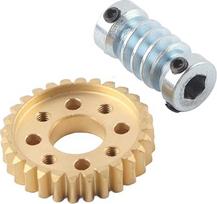 Sraigtinis reduktorius, 6 mm vidinio skersmens pavaros velenas, mechaniniai sraigtiniai ratukai, mechaninis sraigtinis greičio mažintuvas, 28:1 perdavimo santykis, „Motorin“ pavaros priedai su 28 dantų sraigtiniu ratuku
