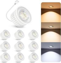 SSC-LUXon LumiFLEX GU10 lempų rinkinys (10 vnt.), LED, 4 W, 3 šviesos spalvos, skirtas halogeninėms lempoms pakeisti | Dešimt GU10 atšvaito lempų su 3 šviesos spalvomis – šilta / neutrali / šalta (perjungiamos jungikliu), pakeičia iki 50 W galios halogeni