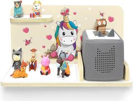 stadtecken® Vaikiška lentynėlė muzikinei dėžutei, "Pony Cool" motyvas, nedidelė, tinka "Toniebox" ir maždaug 25 "Tonies", dovanų idėja, groja radijo imtuvas, galima pakabinti arba pastatyti (Unicorn Baby, maža)