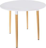 Stalas - apvalus - baltas