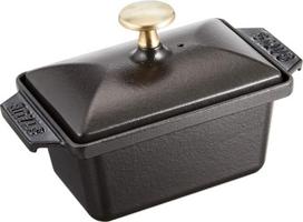 STAUB terina, ketaus kepimo indas, 15 x 11 cm, duonos kepimui, tinka visų tipų kaitlentėms, indukcijai ir orkaitėms, stačiakampė, juoda