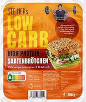 STEINER´s Low Carb High Protein Seed Rolls, 92% mažiau angliavandenių, daug baltymų, tik 2,8 g angliavandenių, 23 g baltymų (pakuotė po 1, 4 vnt.)