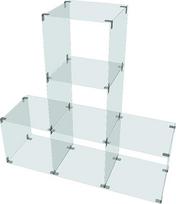 Stiklinė vitrina su 5 skyrius, kurių matmenys – 30 x 30 cm arba 40 x 40 cm