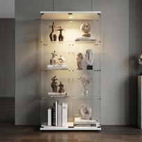 Stiklinė vitrina su LED, 2 durų, 4 lentynų, stiklinė vitrina su užraktu kolekcijoms, knygoms, vynui, skirta biurui, svetainei, 164 x 80 x 36,5 cm