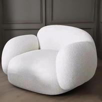 Stilinga minimalistinė gyvenamojo kambario sofa Šiuolaikinė lenkta žirnio formos techninio audinio sofa