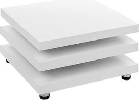 STILISTA® Kavos staliukas 360° kampu pasukamos stalviršio plokštumos Kubo dizainas Įvairūs dydžiai ir spalvos 73 x 73 cm Matinis baltas