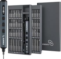 STREBITO tikslus elektrinių atsuktuvų rinkinys, 70 dalių elektrinis atsuktuvas, 5 sukimo momento lygiai, skaitmeninis ekranas, 64 magnetiniai antgaliai, mini elektrinis atsuktuvas kompiuteriui, RC elektronikai