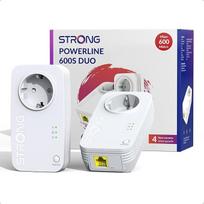 STRONG AV600Mbps Powerline adapterio rinkinys su lizdu, HomePlug AV2 Powerline interneto stiprintuvas, "Plug & Play", vieno mygtuko apsauga, energijos taupymo režimas, 100Mbps LAN prievadai, idealiai tinka televizoriui, kompiuteriui (PL600S)