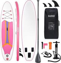 SUDOO 10FT 3M pripučiama pripučiama irklentė SUP lenta SUP lenta 6" storio banglentė Lengvas neslystantis Eva Deck SUP paketas, skirtas visiems įgūdžiams Pradedantiesiems Suaugusiems Žvejyba Joga Banglentės (300x76x15cm)